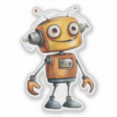 Quirky Robots (Design # 11) Aufkleber (Vorderseite)