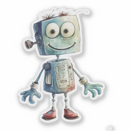 Quirky Robots (Design # 9) Aufkleber (Vorderseite)
