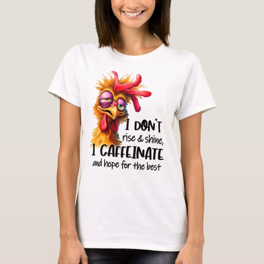 Quirky-Rooster mit komischem Ausdruck T-Shirt (Vorderseite)