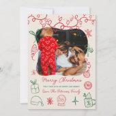 Quirky rot grün Illustration Spaß Foto Weihnachten (Vorderseite)