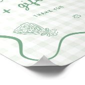 Quirky Sage Green Gingham Cards & Geschenke Poster (Ecke)