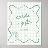 Quirky Sage Green Gingham Cards & Geschenke Poster (Vorne)