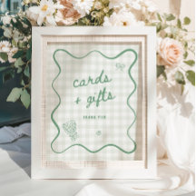 Quirky Sage Green Gingham Cards & Geschenke