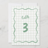 Quirky Sage Green Gingham Einladung (Vorderseite)