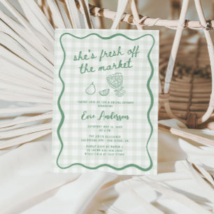 Quirky Sage Green Off The Market Brautparty Einladung