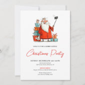 Quirky Santa Claus Editable Christmas Party Invite Einladung (Vorderseite)
