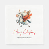 Quirky Santa Claus Funny Christmas Dinner Napkins Serviette (Vorderseite)