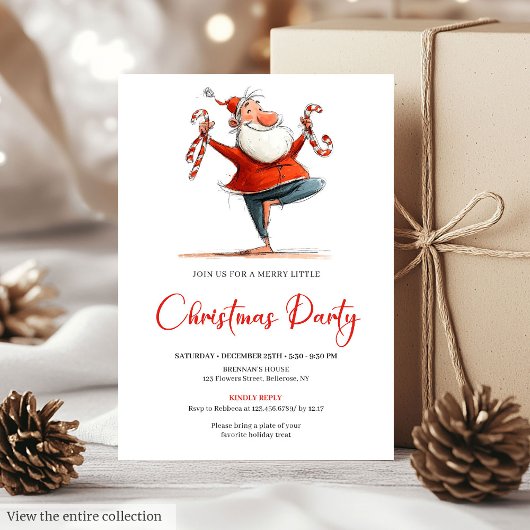 Quirky Santa Claus Funny Printable Party Invite Einladung