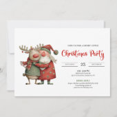 Quirky Santa Claus modern festive holiday invite Einladung (Vorderseite)