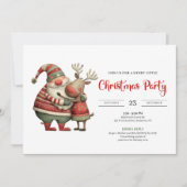 Quirky Santa Claus Watercolor Editable Kids Party Einladung (Vorderseite)