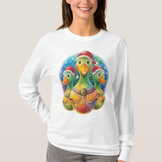 Quirky Santa Ducks T-Shirt (Vorderseite)