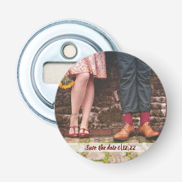Quirky Save the Date kundenspezifischer Foto-Flasc Flaschenöffner