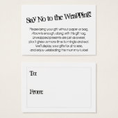 Quirky Say No to Wrapping Baby Showcard (Vorne & Hinten)