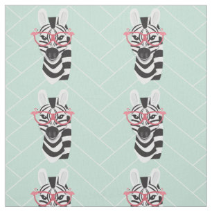 Quirky Schwarz-weiß Zebra Pink Flamingo Sonnenbri Stoff