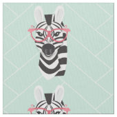 Quirky Schwarz-weiß Zebra Pink Flamingo Sonnenbril Stoff (Nahaufnahme)