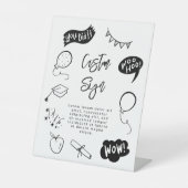 Quirky Scribble Graduation Party White Custom Sign Sockelschild (Vorderseite)