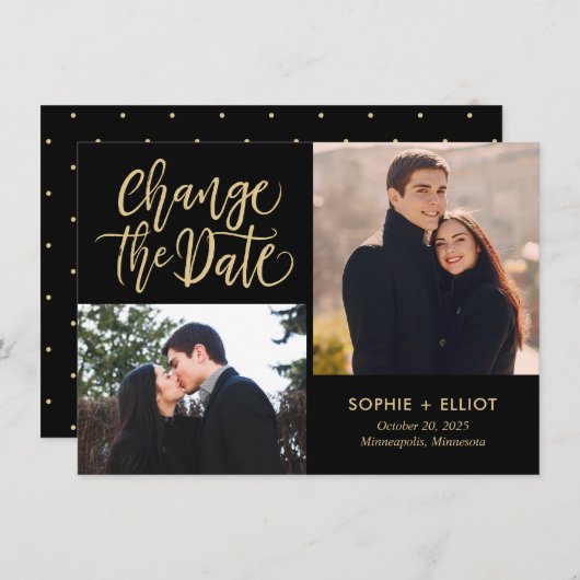 Quirky Script EDITABLE FARBE Ändern Sie die Datums Dankeskarte (Vorne/Hinten)