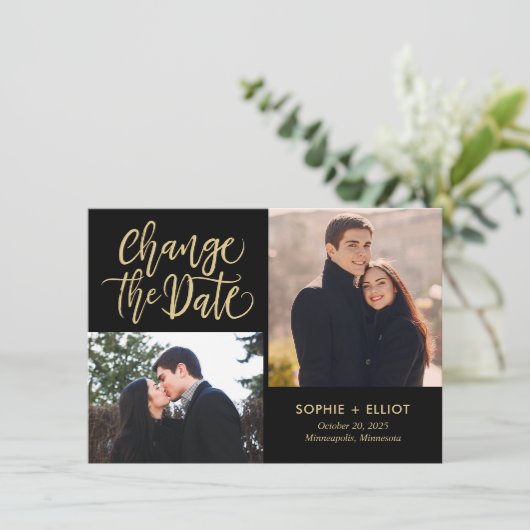 Quirky Script EDITABLE FARBE Ändern Sie die Datums Dankeskarte (Stehend Vorderseite)