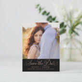 Quirky Script EDITABLE FARBE Save the Date Postkarte (Stehend Vorderseite)