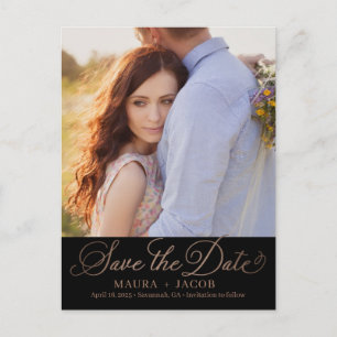 Quirky Script EDITABLE FARBE Save the Date Postkarte