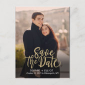Quirky Script EDITABLE FARBE Save the Date Postkarte (Vorderseite)
