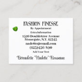 Quirky Seamstress Nähtailor Visitenkarte (Rückseite)