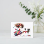 Quirky Seamstress Nähtailor Visitenkarte (Stehend Vorderseite)