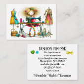 Quirky Seamstress Sewing Schneider 2. Version Visitenkarte (Vorne/Hinten)