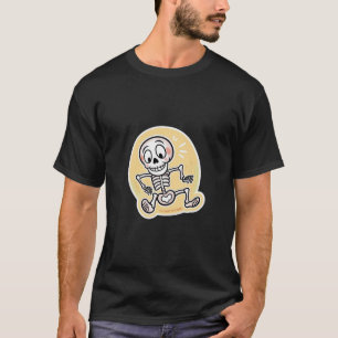 Quirky Skelett: Hochwertiger Cartoon-Aufkleber T-Shirt
