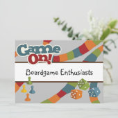 Quirky, Spaß, Spielabend, Brettspiele-Enthusiasten Einladung (Stehend Vorderseite)