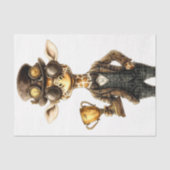 Quirky Steampunk Giraffe, Trophäe Cup AU1 Decoupag Seidenpapier (Vorderseite)