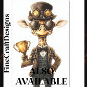 Quirky Steampunk Giraffe, Trophäe Cup mit 9 Decoup Seidenpapier