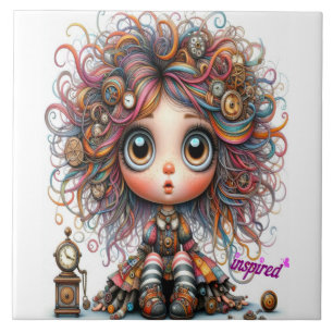 Quirky Steampunk Girl Inspiriert Keramik Tile Fliese
