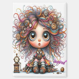 Quirky Steampunk Girl Inspiriert Magnet