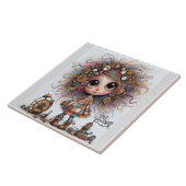 Quirky Steampunk Girl Liebe Keramik Tile Fliese (Seite)