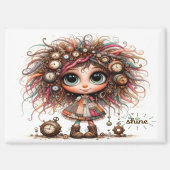Quirky Steampunk Girl Shine 7300 Magnet (Vorderseite)