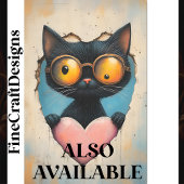 Quirky Steampunk Kitten + Pink Heart AP7 Decoupage Seidenpapier