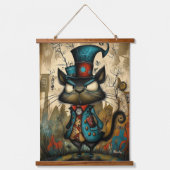 Quirky Steampunk Mouse Character Art Wandteppich Mit Holzrahmen (Vorderseite)