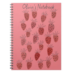 Quirky Strawberry Pattern-Notebook Notizblock