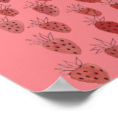 Quirky Strawberry Pattern Poster (Ecke)