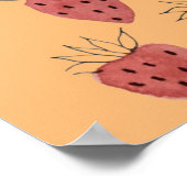 Quirky Strawberry Pattern Poster (Ecke)