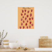 Quirky Strawberry Pattern Poster (Küche)