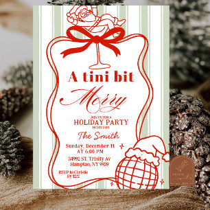 Quirky Streifen Holiday Martini Einladung