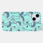 Quirky Striped Türkis Flamingos Muster Case-Mate iPhone Hülle (Rückseite (Horizontal))