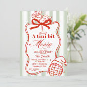 Quirky Stripes Holiday Martini Einladung (Stehend Vorderseite)