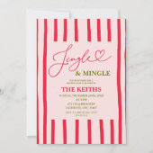 Quirky Stripes Modern Christmas Party Einladung (Vorderseite)