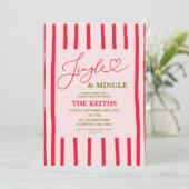 Quirky Stripes Modern Christmas Party Einladung (Stehend Vorderseite)