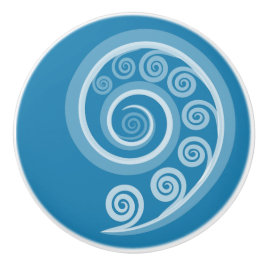 Quirky Summer-Blue Curls & Wirbel Keramik Knob Keramikknauf