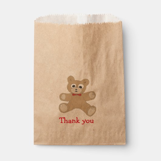 Quirky Teddy Bear Vielen Dank Geschenktütchen (Vorderseite)