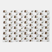 Quirky Teebeutel Muster auf Weiß Geschirrtuch (Horizontal)